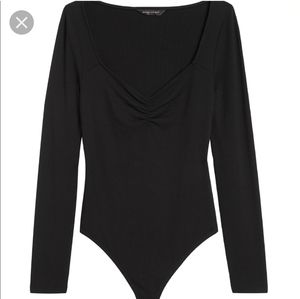 Banana Republic Petite Ribbed Sweetheart Bodysuit